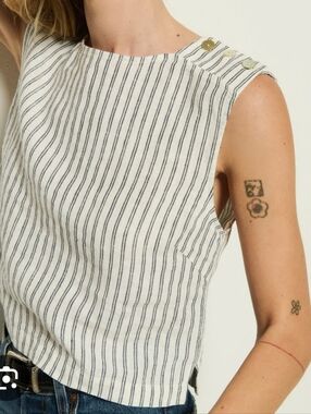 NATION LTD cara tank top  linen stripe